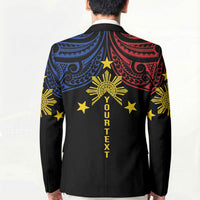 Philippines Heritage Personalized Blazer Baybayin Philipinas Sun LT7 - Polynesian Pride
