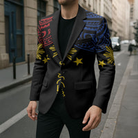 Philippines Heritage Personalized Blazer Baybayin Philipinas Sun LT7 - Polynesian Pride