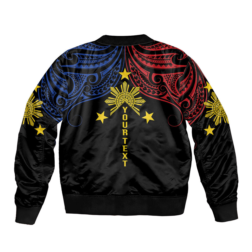 Philippines Heritage Personalized Bomber Jacket Baybayin Philipinas Sun LT7 - Polynesian Pride