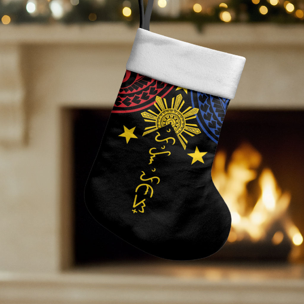Philippines Heritage Christmas Stocking Baybayin Philipinas Sun