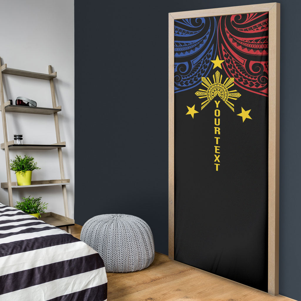 Philippines Heritage Personalized Door Cover Baybayin Philipinas Sun LT7 - Polynesian Pride