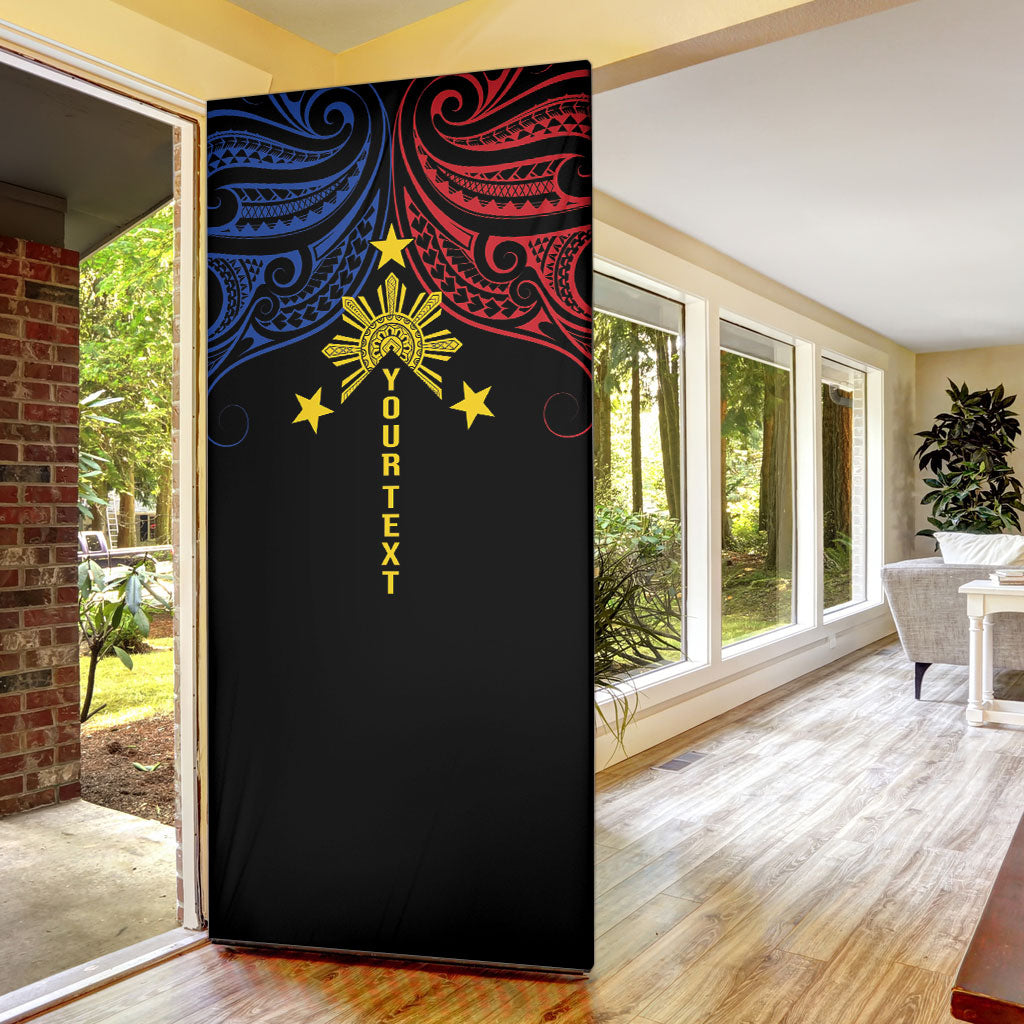 Philippines Heritage Personalized Door Cover Baybayin Philipinas Sun LT7 - Polynesian Pride