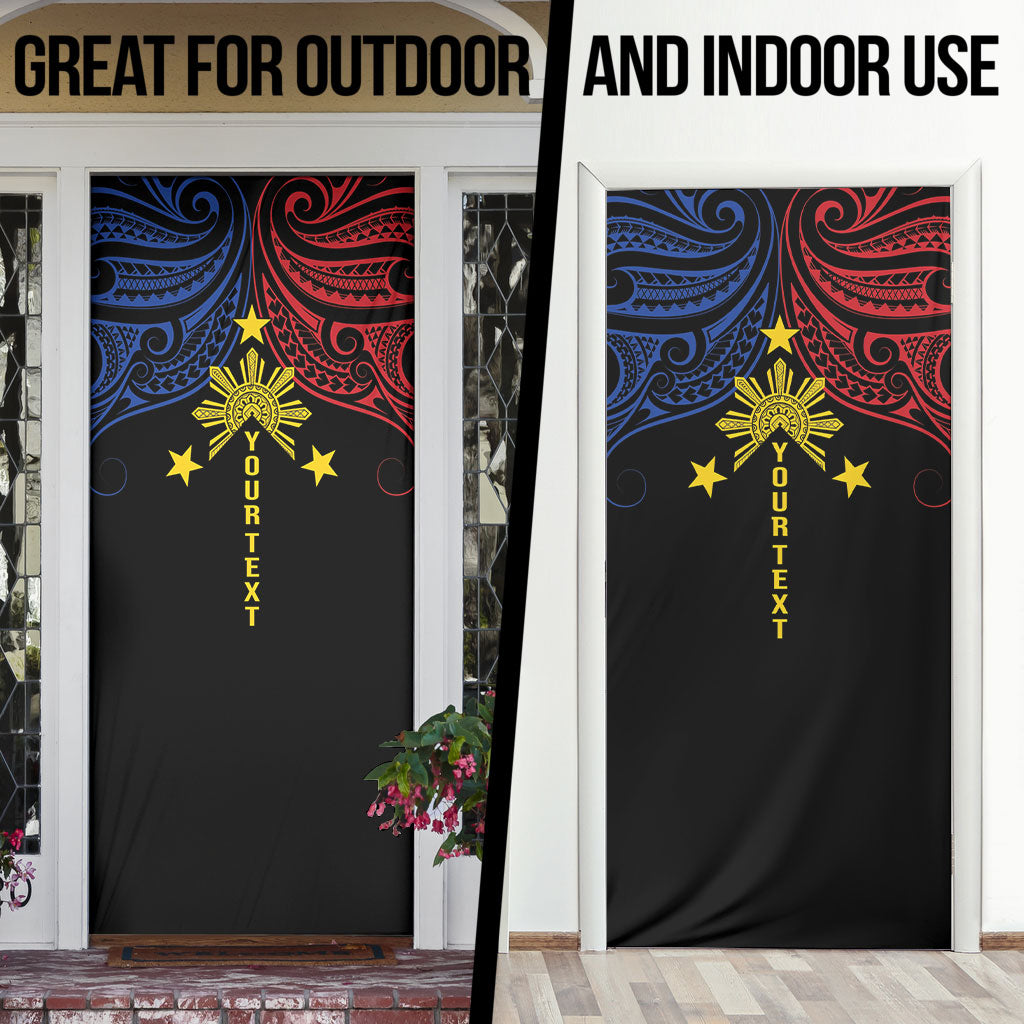 Philippines Heritage Personalized Door Cover Baybayin Philipinas Sun LT7 - Polynesian Pride