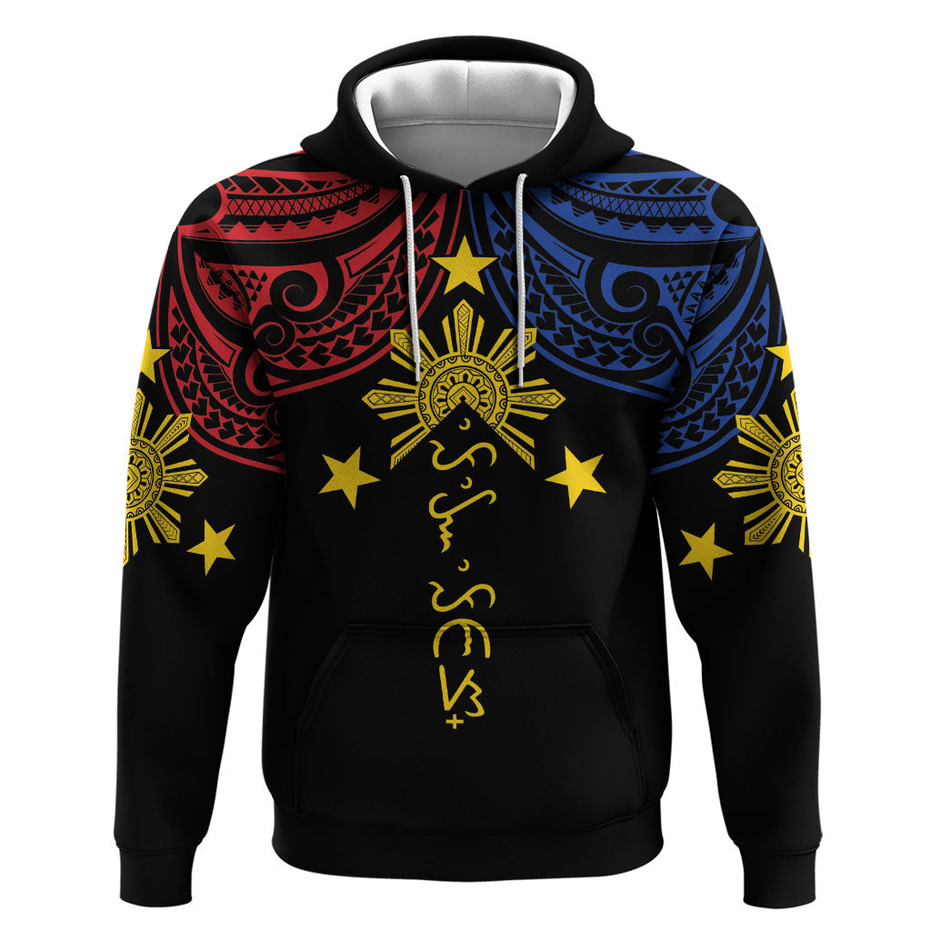 Philippines Heritage Personalized Hoodie Baybayin Philipinas Sun