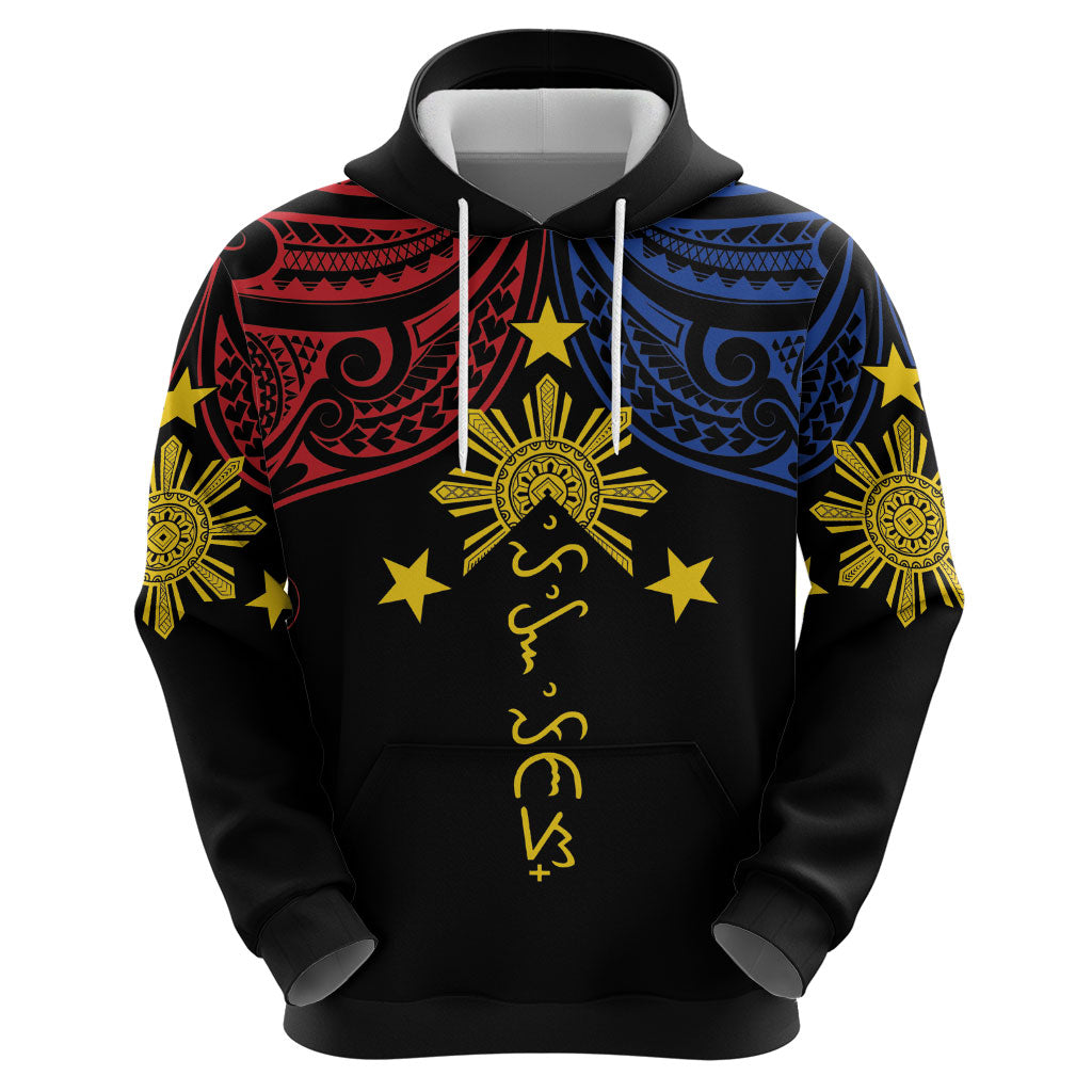 Philippines Heritage Personalized Hoodie Baybayin Philipinas Sun LT7 - Polynesian Pride