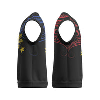 Philippines Heritage Personalized Christmas Knitted V-Neck Vest Baybayin Philipinas Sun LT7 - Polynesian Pride