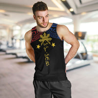 Philippines Heritage Personalized Men Tank Top Baybayin Philipinas Sun LT7 Black - Polynesian Pride