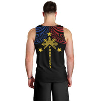 Philippines Heritage Personalized Men Tank Top Baybayin Philipinas Sun LT7 - Polynesian Pride