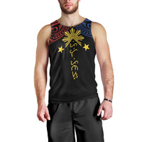 Philippines Heritage Personalized Men Tank Top Baybayin Philipinas Sun LT7 - Polynesian Pride