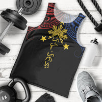 Philippines Heritage Personalized Men Tank Top Baybayin Philipinas Sun LT7 - Polynesian Pride
