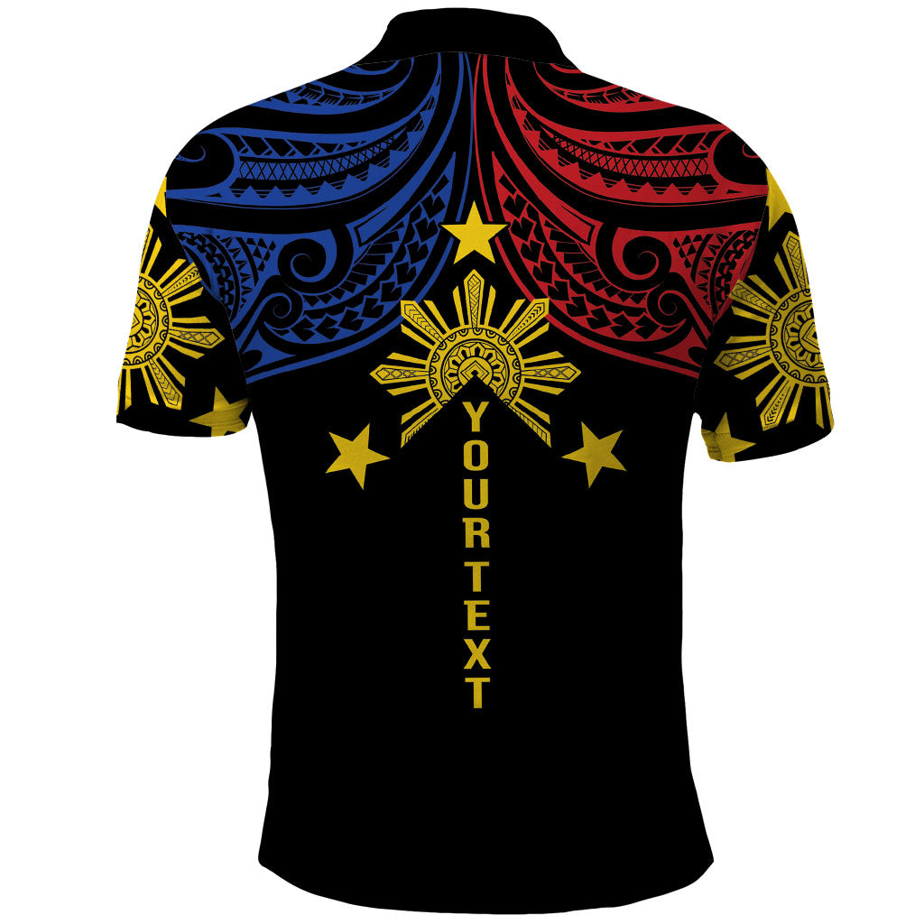 Philippines Heritage Personalized Polo Shirt Baybayin Philipinas Sun