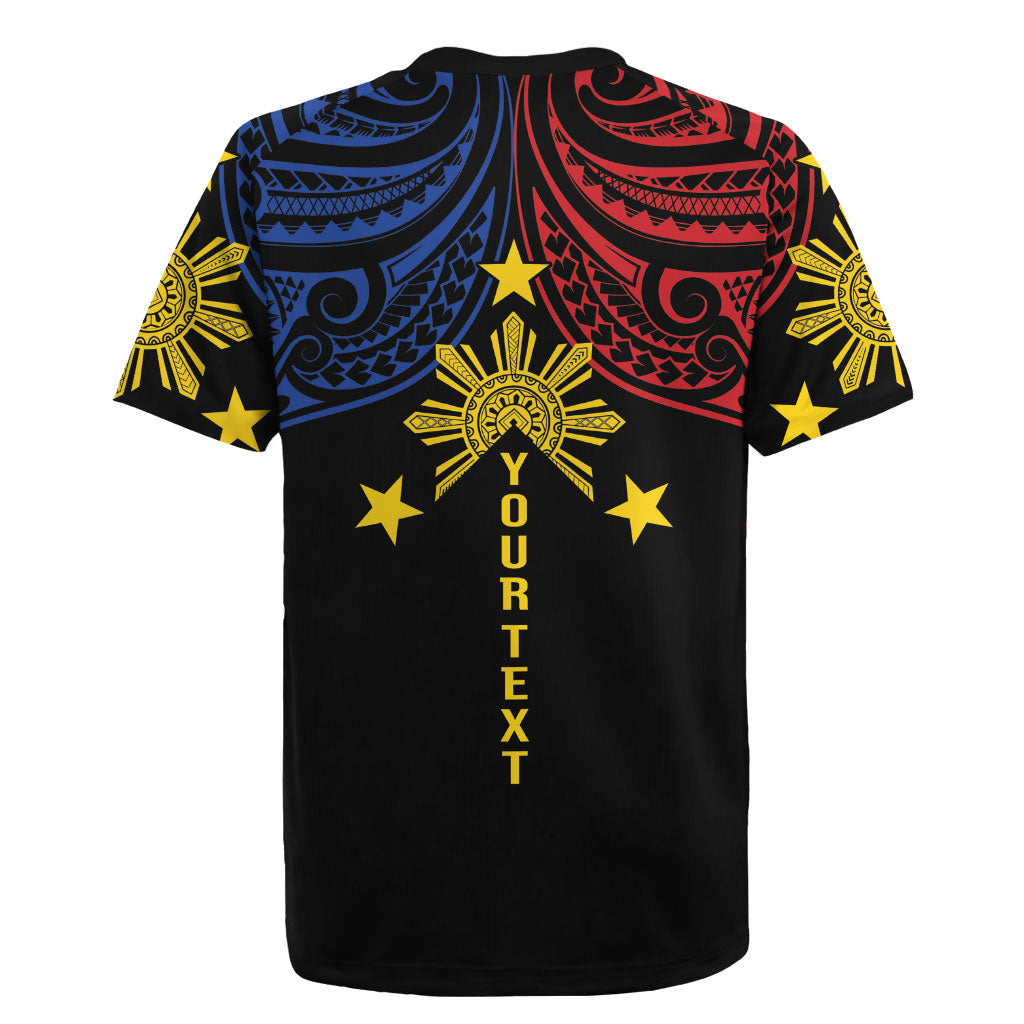 Philippines Heritage Personalized Rugby Jersey Baybayin Philipinas Sun LT7 - Polynesian Pride