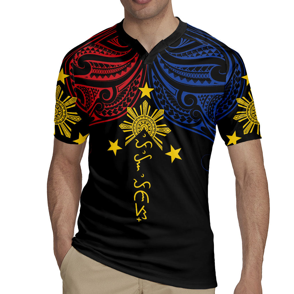 Philippines Heritage Personalized Rugby Jersey Baybayin Philipinas Sun LT7 - Polynesian Pride