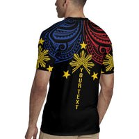 Philippines Heritage Personalized Rugby Jersey Baybayin Philipinas Sun LT7 - Polynesian Pride