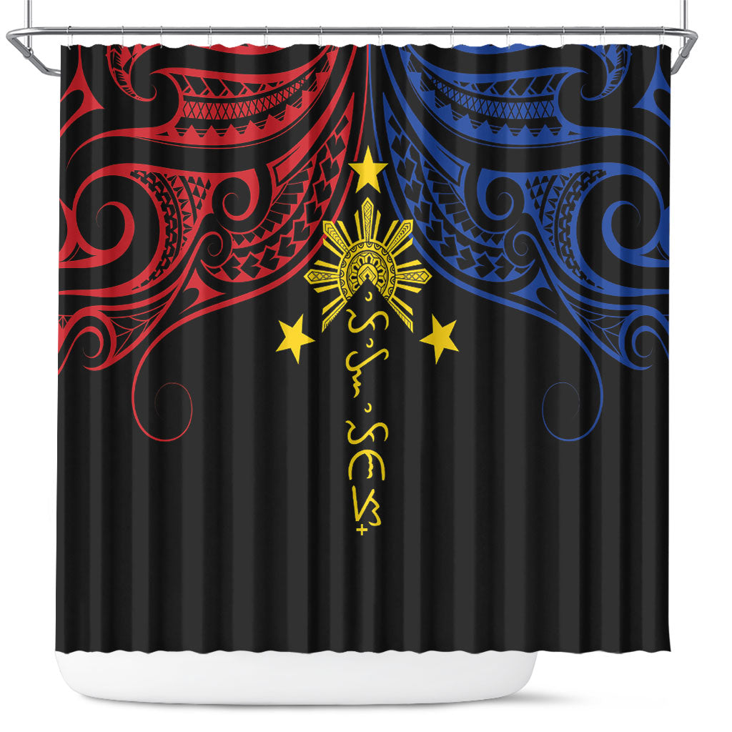 Philippines Heritage Shower Curtain Baybayin Philipinas Sun
