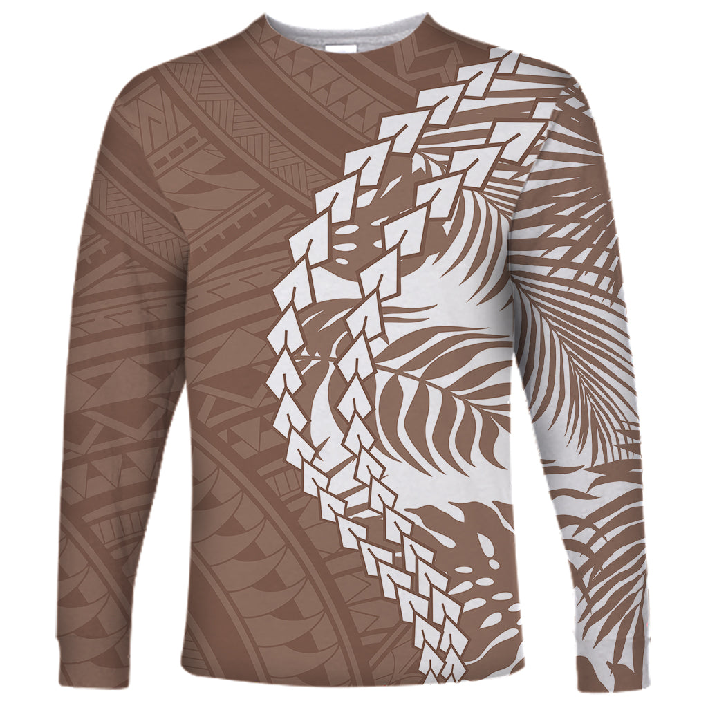 Polynesian Pride Long Sleeve Shirt Polynesia Tribal - Tropical Brown LT7 Unisex Brown - Polynesian Pride