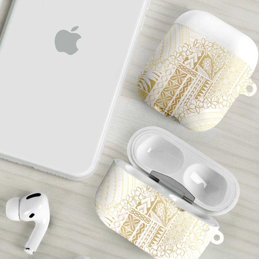 Samoa Lotu Tamaiti Mamanu Siapo AirPods Case Golden Plumeria - Polynesian Pride