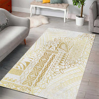 Samoa Lotu Tamaiti Mamanu Siapo Area Rug Golden Plumeria - Polynesian Pride