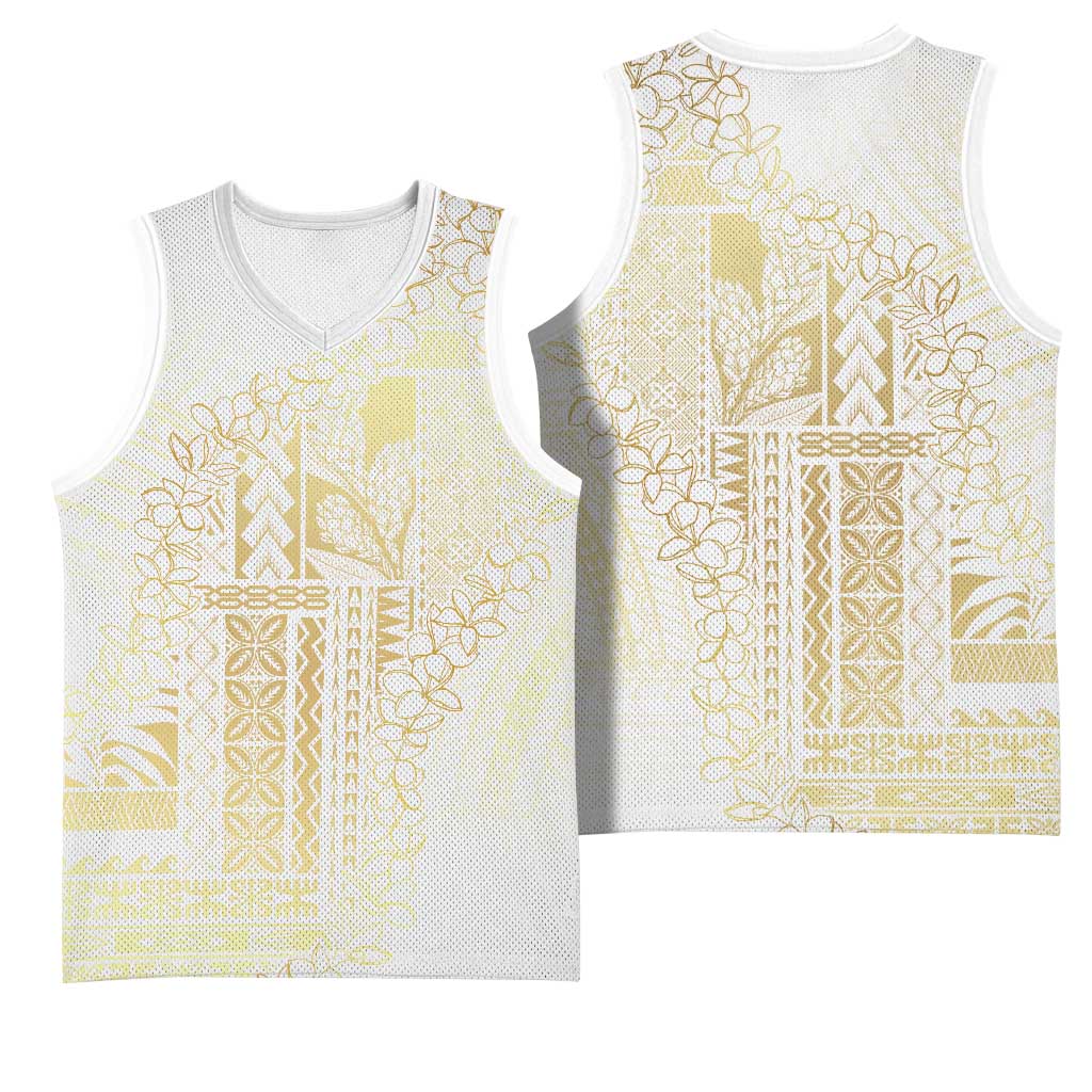 Samoa Lotu Tamaiti Mamanu Siapo Basketball Jersey Golden Plumeria - Polynesian Pride