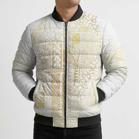 Samoa Lotu Tamaiti Mamanu Siapo Bomber Puffer Jacket Golden Plumeria - Polynesian Pride
