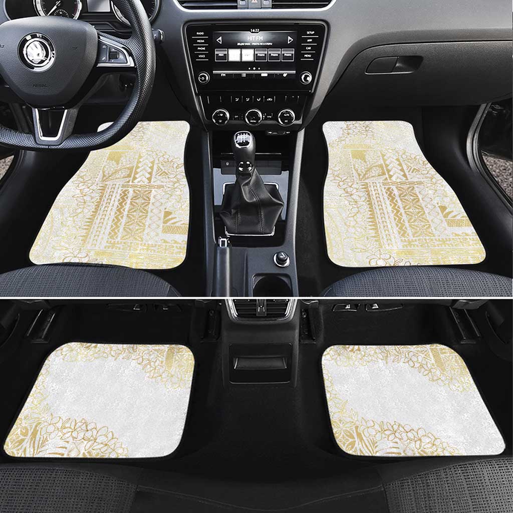 Samoa Lotu Tamaiti Mamanu Siapo Car Mats Golden Plumeria - Polynesian Pride