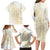 Samoa Lotu Tamaiti Mamanu Siapo Family Matching Long Sleeve Bodycon Dress and Hawaiian Shirt Golden Plumeria - Polynesian Pride