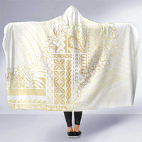 Samoa Lotu Tamaiti Mamanu Siapo Hooded Blanket Golden Plumeria - Polynesian Pride