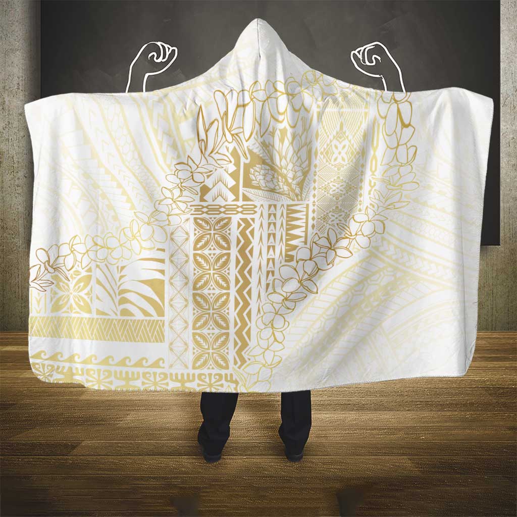 Samoa Lotu Tamaiti Mamanu Siapo Hooded Blanket Golden Plumeria - Polynesian Pride