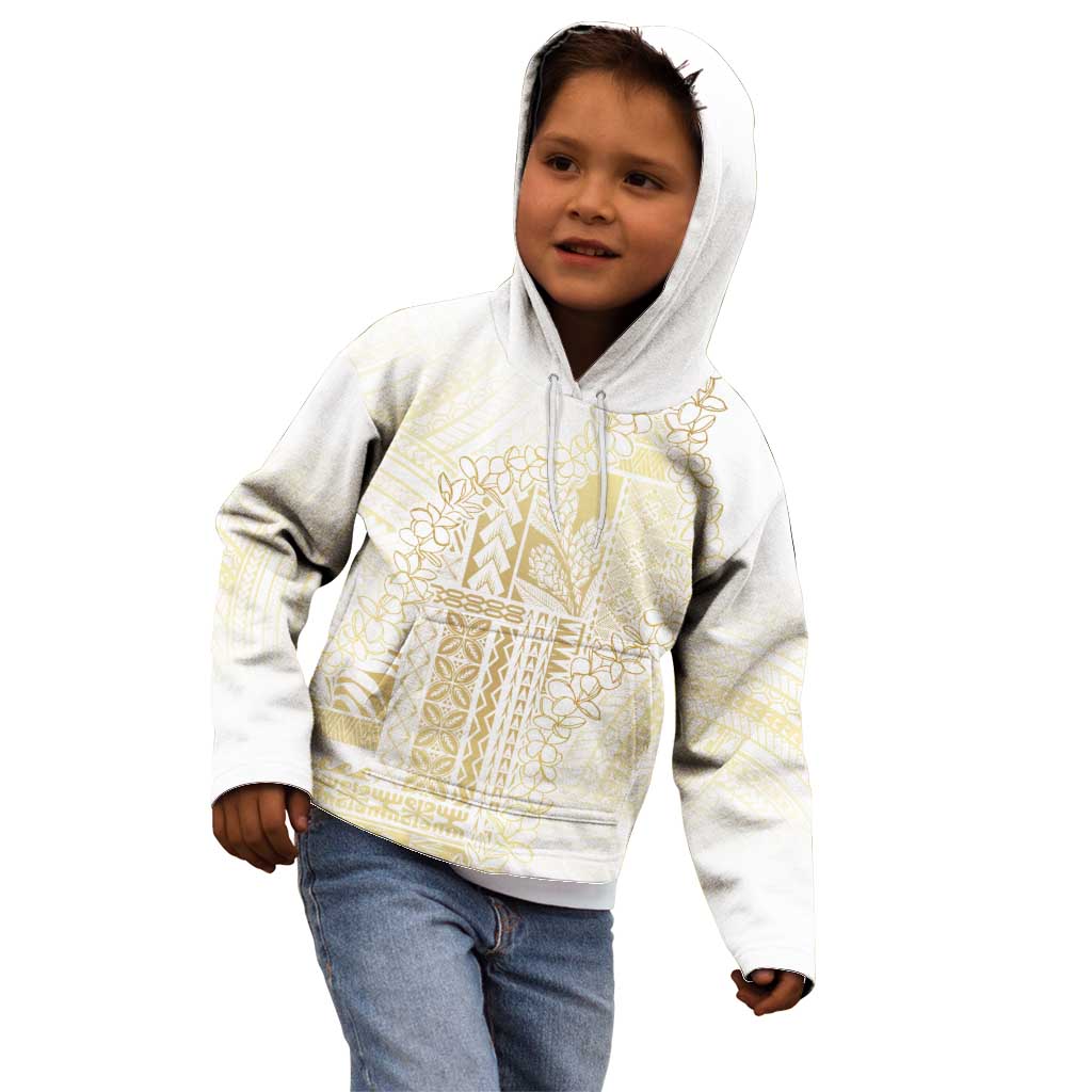 Samoa Lotu Tamaiti Mamanu Siapo Kid Hoodie Golden Plumeria - Polynesian Pride