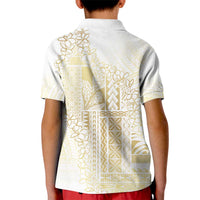 Samoa Lotu Tamaiti Mamanu Siapo Kid Polo Shirt Golden Plumeria - Polynesian Pride