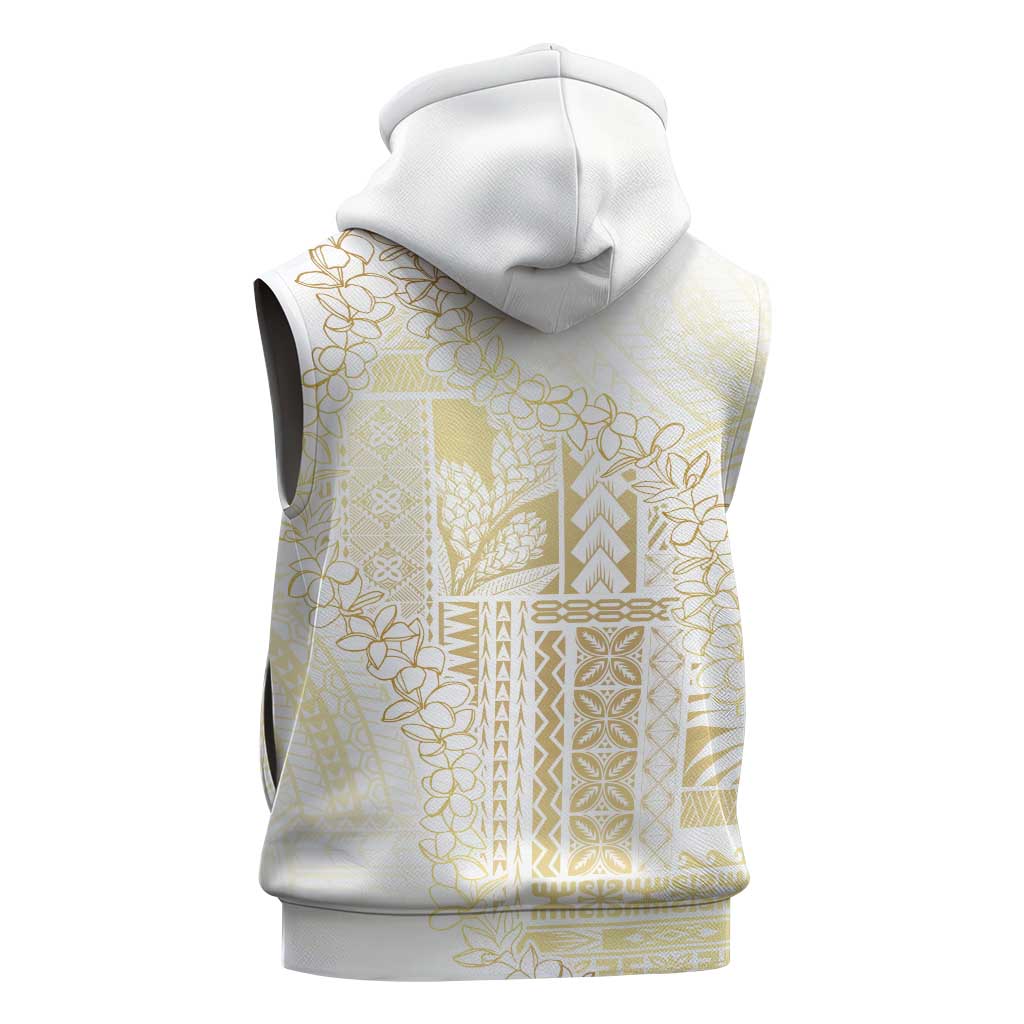 Samoa Lotu Tamaiti Mamanu Siapo Sleeveless Hoodie Golden Plumeria - Polynesian Pride