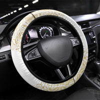 Samoa Lotu Tamaiti Mamanu Siapo Steering Wheel Cover Golden Plumeria - Polynesian Pride