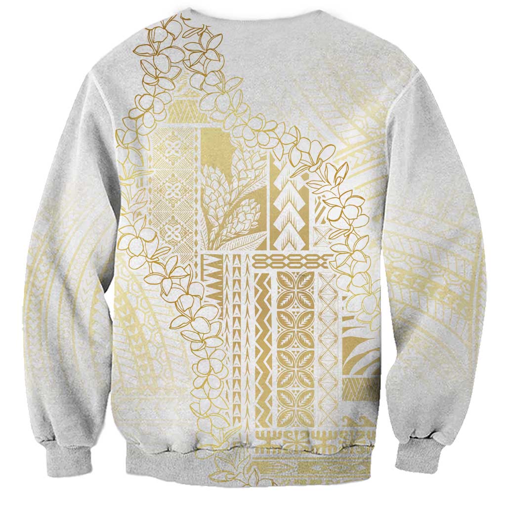 Samoa Lotu Tamaiti Mamanu Siapo Sweatshirt Golden Plumeria - Polynesian Pride