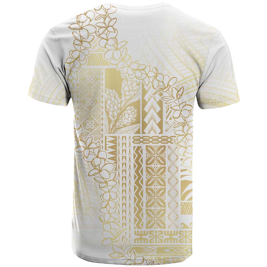 Samoa Lotu Tamaiti Mamanu Siapo T Shirt Golden Plumeria - Polynesian Pride