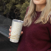 Samoa Lotu Tamaiti Mamanu Siapo Tumbler Cup Golden Plumeria - Polynesian Pride