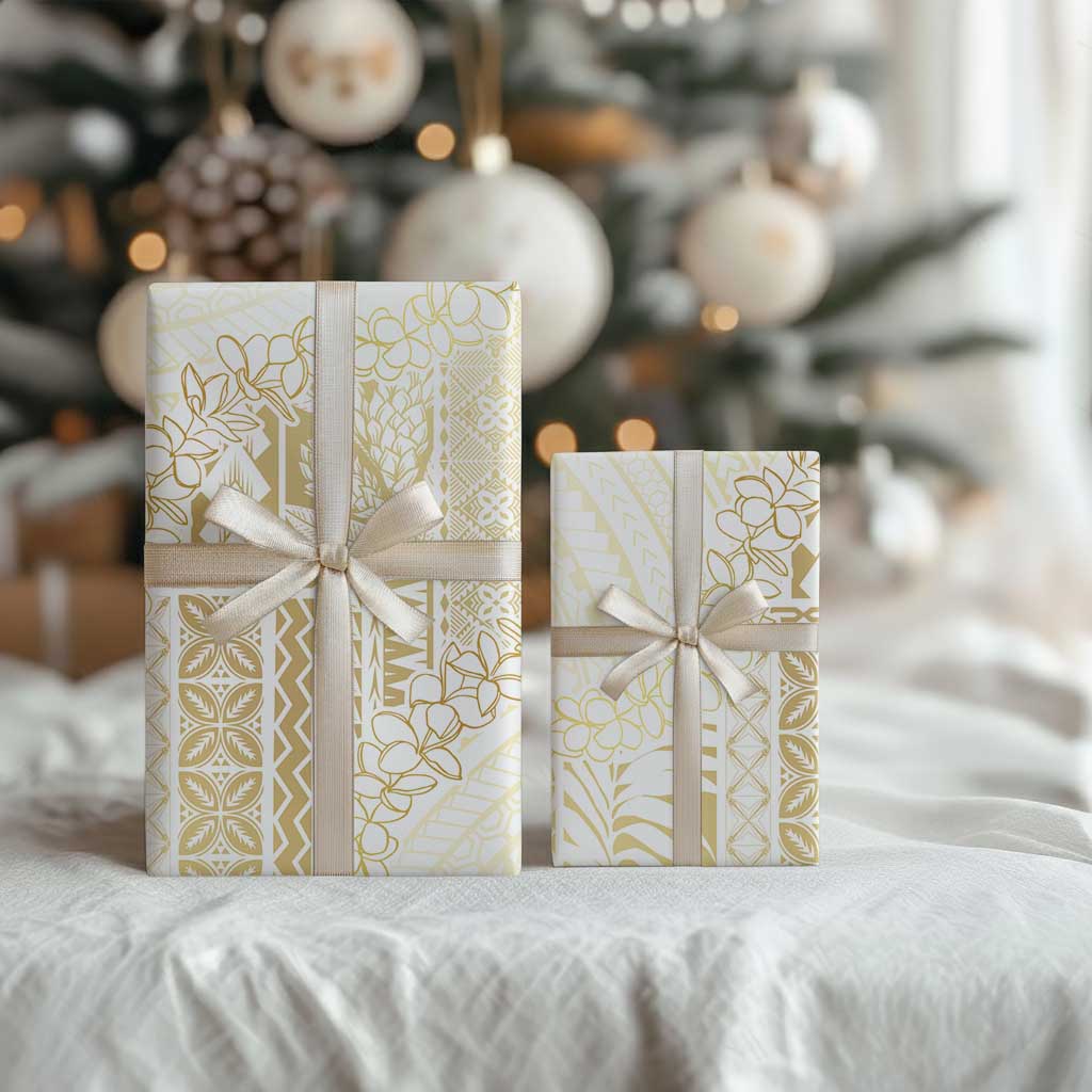 Samoa Lotu Tamaiti Mamanu Siapo Wrapping Paper Golden Plumeria