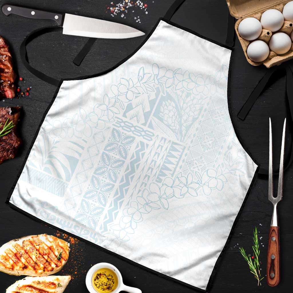Samoa Lotu Tamaiti Mamanu Siapo Apron Off White Plumeria - Polynesian Pride