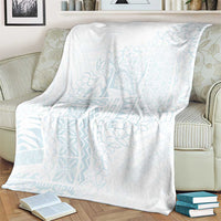Samoa Lotu Tamaiti Mamanu Siapo Blanket Off White Plumeria - Polynesian Pride
