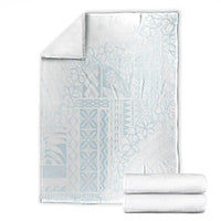 Samoa Lotu Tamaiti Mamanu Siapo Blanket Off White Plumeria - Polynesian Pride