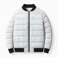 Samoa Lotu Tamaiti Mamanu Siapo Bomber Puffer Jacket Off White Plumeria - Polynesian Pride