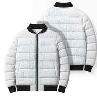 Samoa Lotu Tamaiti Mamanu Siapo Bomber Puffer Jacket Off White Plumeria - Polynesian Pride