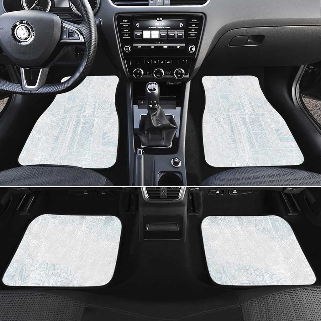 Samoa Lotu Tamaiti Mamanu Siapo Car Mats Off White Plumeria - Polynesian Pride