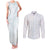 Samoa Lotu Tamaiti Mamanu Siapo Couples Matching Tank Maxi Dress and Long Sleeve Button Shirt Off White Plumeria - Polynesian Pride