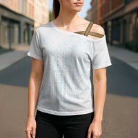 Samoa Lotu Tamaiti Mamanu Siapo Cross Shoulder Shirt Off White Plumeria - Polynesian Pride