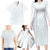 Samoa Lotu Tamaiti Mamanu Siapo Family Matching Long Sleeve Bodycon Dress and Hawaiian Shirt Off White Plumeria - Polynesian Pride