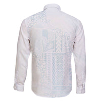 Samoa Lotu Tamaiti Mamanu Siapo Family Matching Off The Shoulder Long Sleeve Dress and Hawaiian Shirt Off White Plumeria - Polynesian Pride