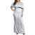 Samoa Lotu Tamaiti Mamanu Siapo Family Matching Off Shoulder Maxi Dress and Hawaiian Shirt Off White Plumeria - Polynesian Pride