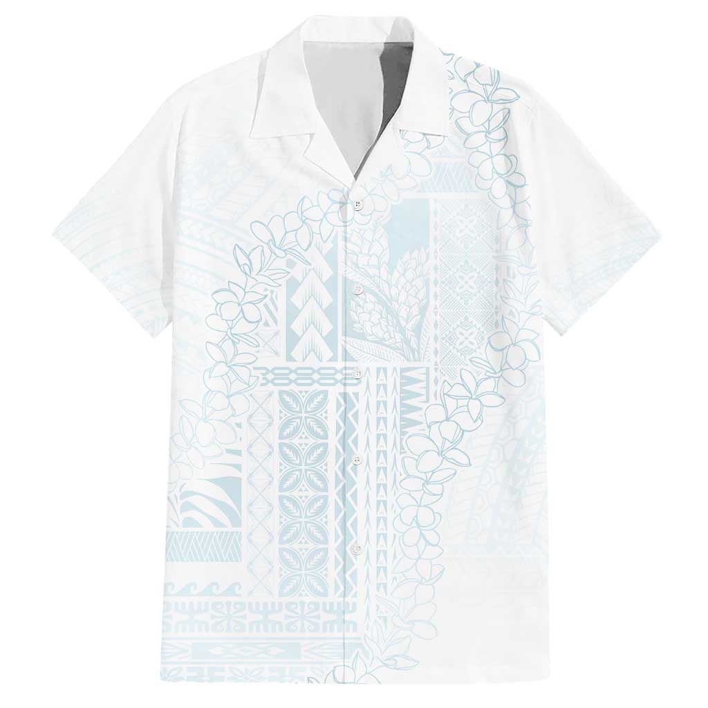Samoa Lotu Tamaiti Mamanu Siapo Hawaiian Shirt Off White Plumeria - Polynesian Pride
