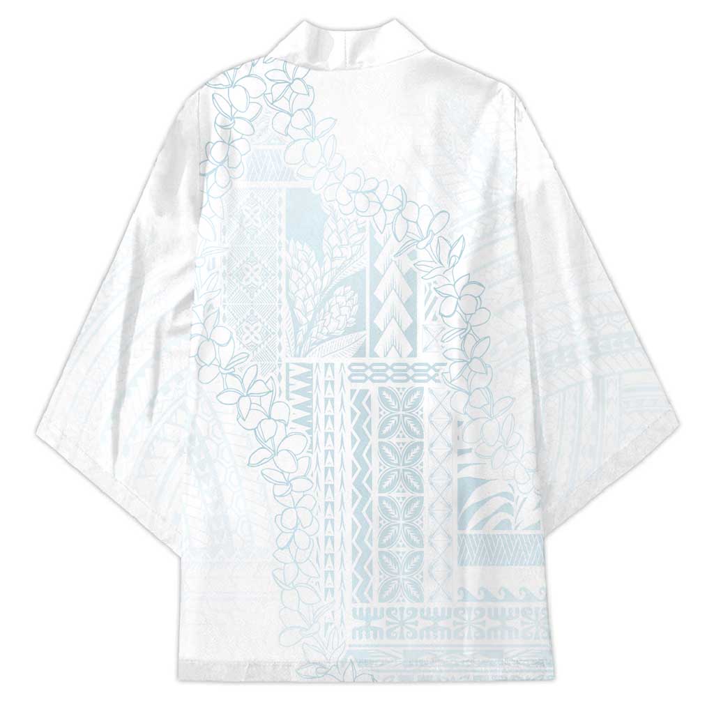 Samoa Lotu Tamaiti Mamanu Siapo Kimono Off White Plumeria - Polynesian Pride