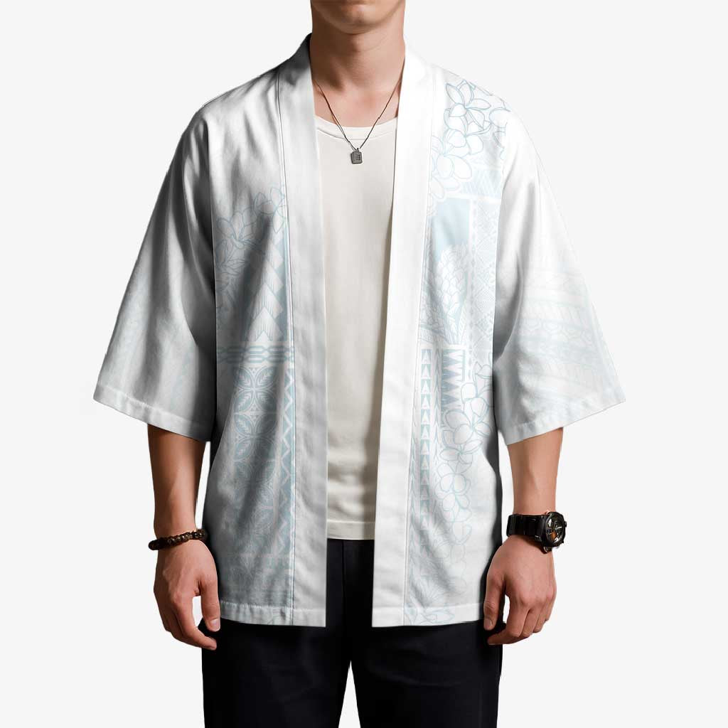 Samoa Lotu Tamaiti Mamanu Siapo Kimono Off White Plumeria - Polynesian Pride